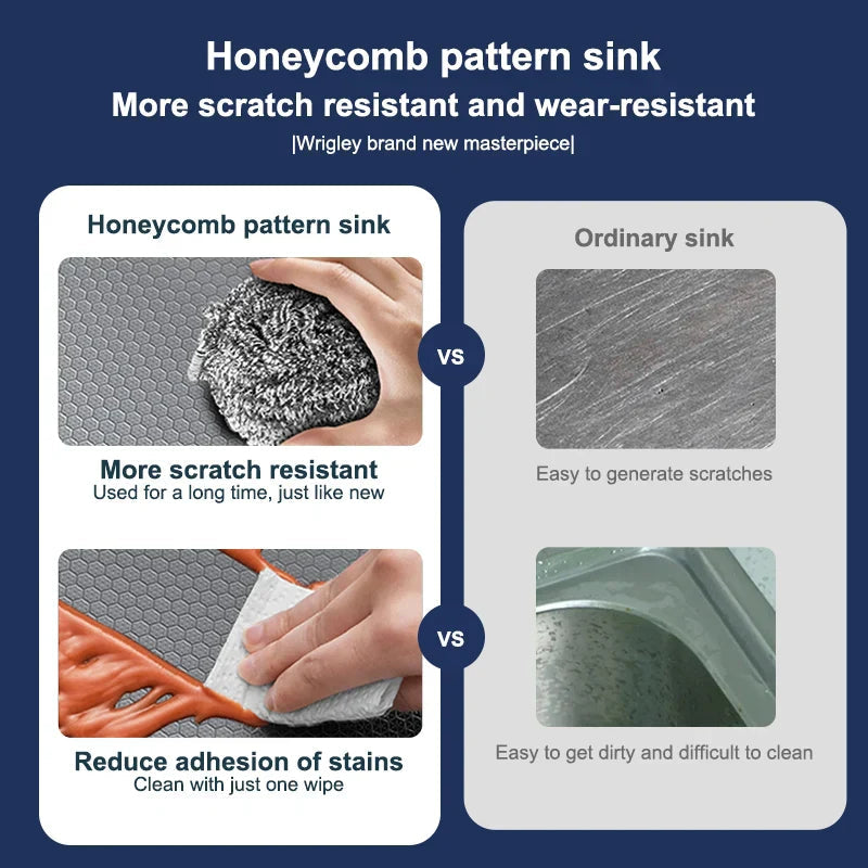 Nano-Etched Honeycomb Brushed Stainless Steel Undermount Sink (Large Single-Bowl)