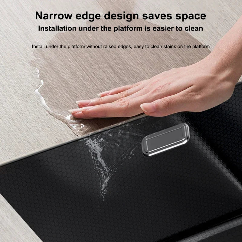 Nano-Etched Honeycomb Brushed Stainless Steel Undermount Sink (Large Single-Bowl)