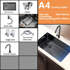 Nano-Etched Honeycomb Brushed Stainless Steel Undermount Sink (Large Single-Bowl)