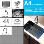 Nano-Etched Honeycomb Brushed Stainless Steel Undermount Sink (Large Single-Bowl)