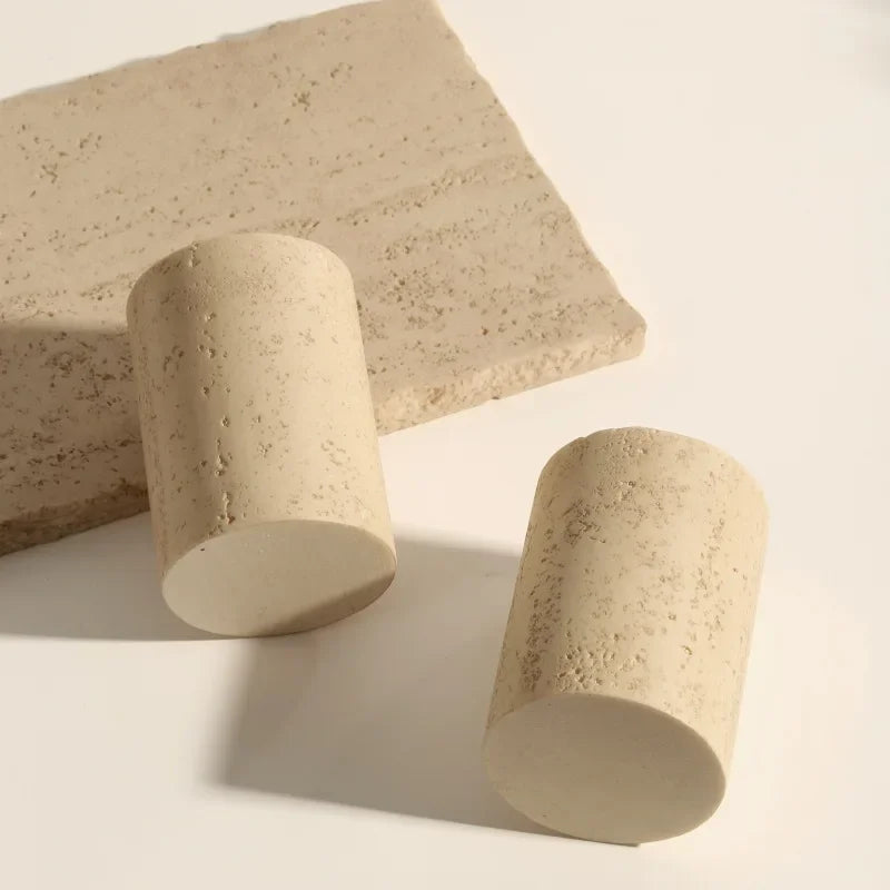 Natural Stone-Look Ceramic Bathroom Accessory Set (3-Piece)