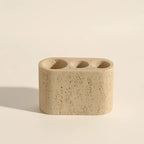 Natural Stone-Look Ceramic Bathroom Accessory Set (3-Piece)