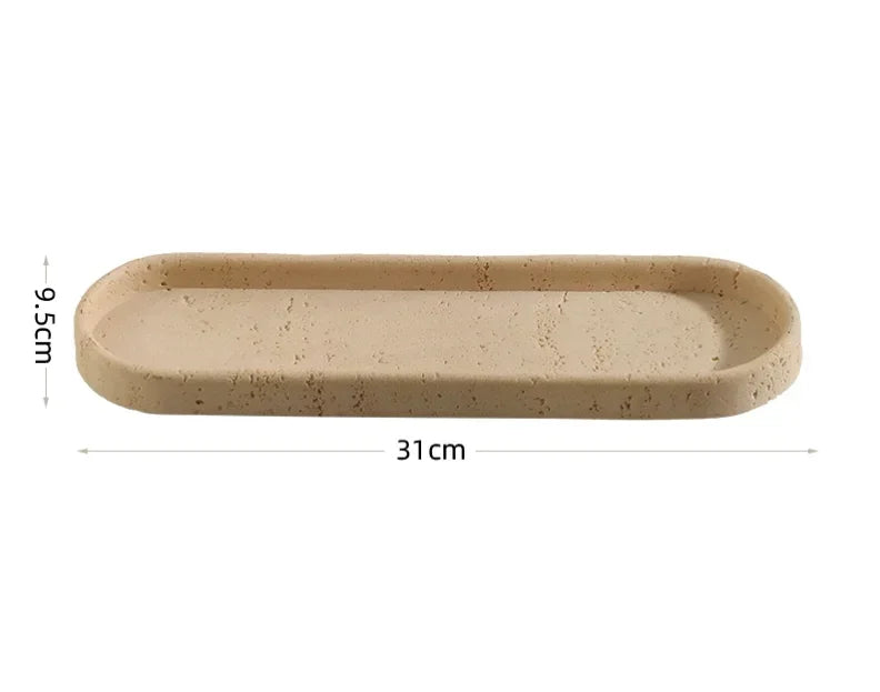 Natural Stone-Look Ceramic Bathroom Accessory Set (3-Piece)