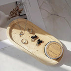 Natural Stone-Look Ceramic Bathroom Accessory Set (3-Piece)