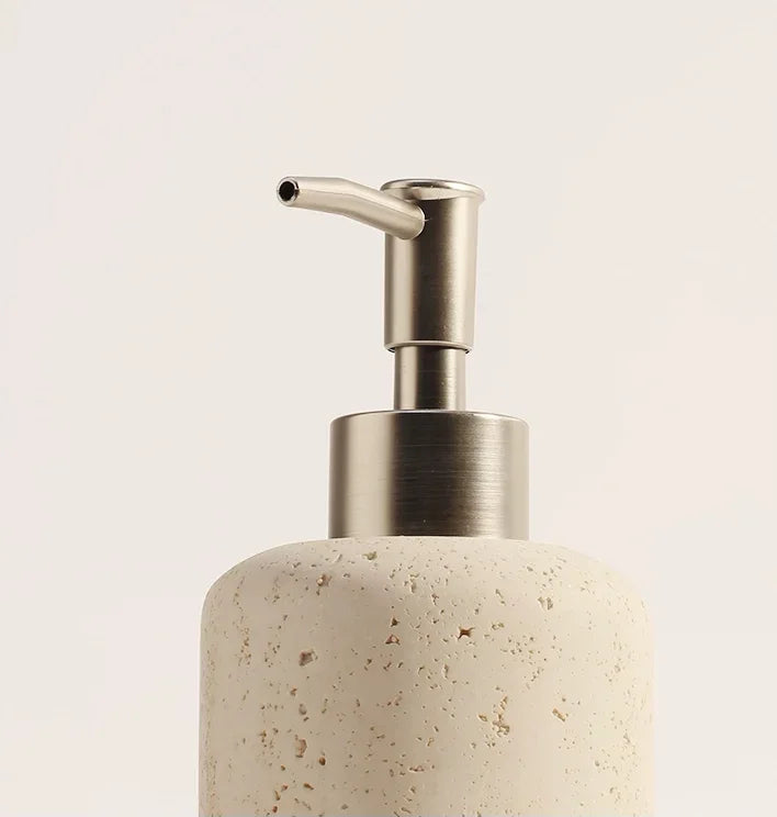 Natural Stone-Look Ceramic Bathroom Accessory Set (3-Piece)