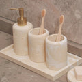 Natural Travertine Bathroom Accessory Set (4-Piece)