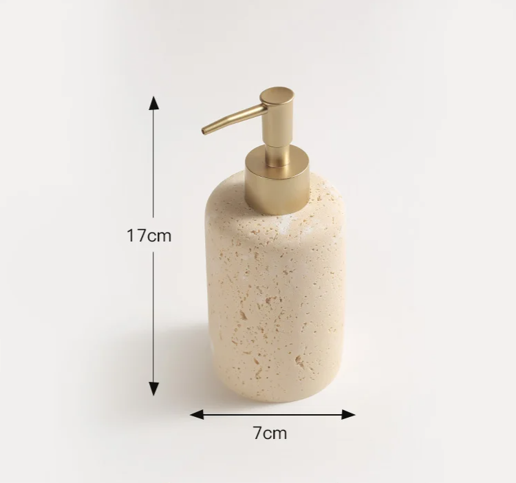 Natural Travertine Bathroom Accessory Set (4-Piece)