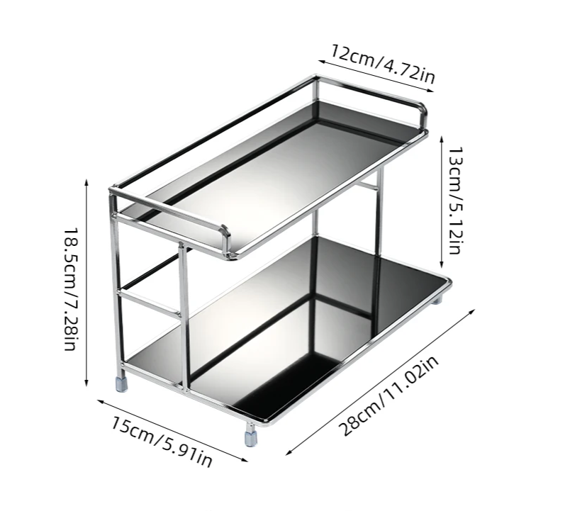 No Assembly Double-Tier Metal Storage Rack