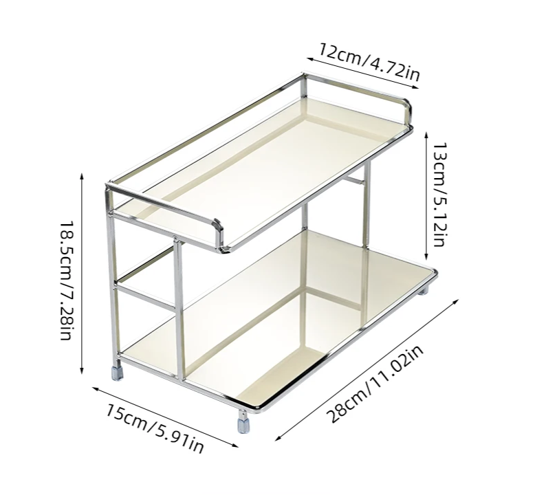 No Assembly Double-Tier Metal Storage Rack