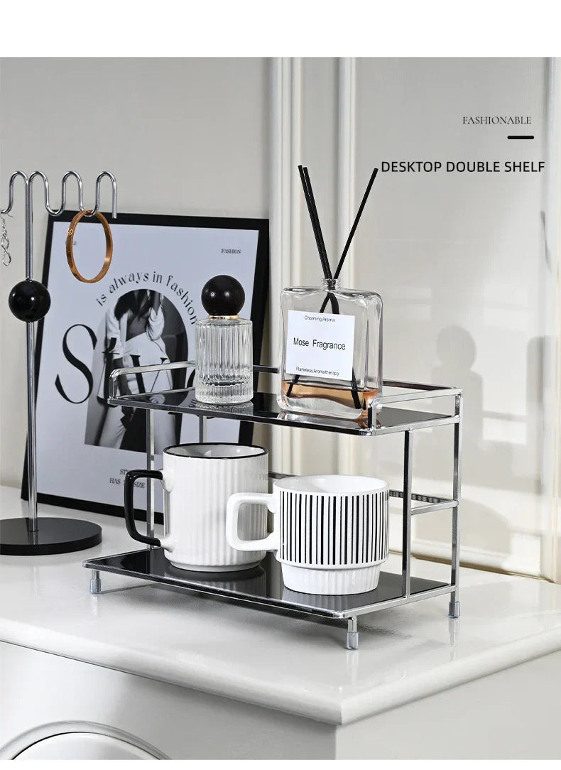 No Assembly Double-Tier Metal Storage Rack