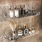 No-Drill Adhesive Clear Acrylic Floating Shelf (Raised Edge)