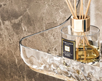 No-Drill Adhesive Clear Acrylic Floating Shelf (Raised Edge)