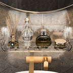 No-Drill Adhesive Clear Acrylic Floating Shelf (Raised Edge)