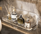 No-Drill Adhesive Clear Acrylic Floating Shelf (Raised Edge)