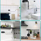 No-Drill Adhesive Paper Towel & Toilet Roll Holder (Under-Cabinet)