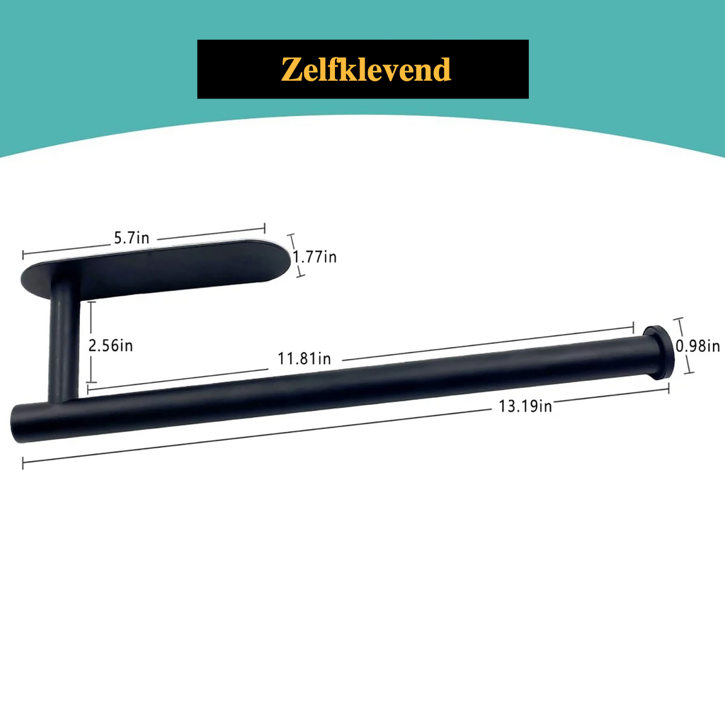 No-Drill Adhesive Paper Towel & Toilet Roll Holder (Under-Cabinet)