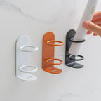 No-Drill Adhesive Rust-Resistant Carbon Steel Wall-Mount Toothbrush & Razor Holder