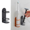 No-Drill Adhesive Rustproof Steel Toothbrush & Razor Holder