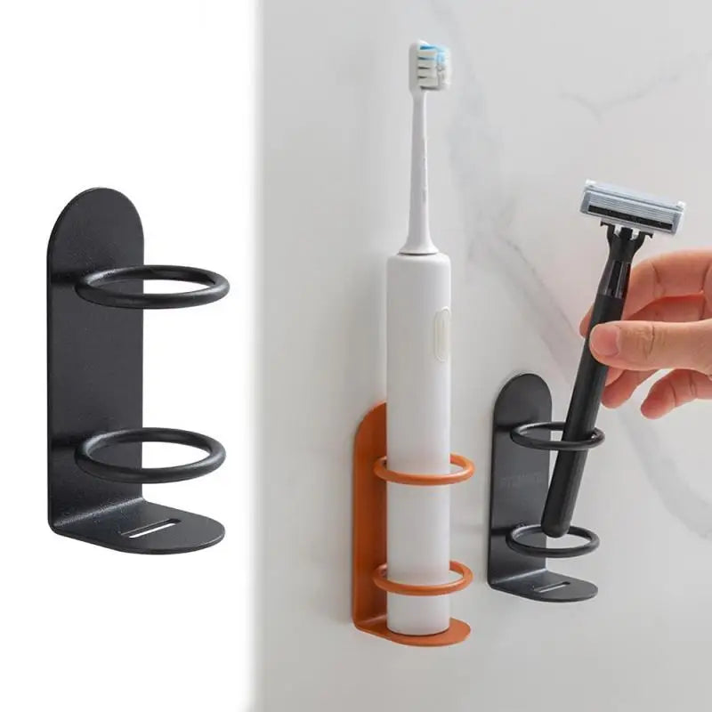 No-Drill Adhesive Rustproof Steel Toothbrush & Razor Holder