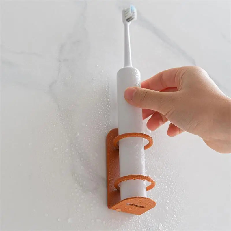No-Drill Adhesive Rustproof Steel Toothbrush & Razor Holder