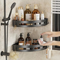 No-Drill Adhesive Waterproof & Rustproof Matte Black Shower Organizer (1-3 Pieces)