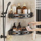 No-Drill Adhesive Waterproof & Rustproof Matte Black Shower Organizer (1-3 Pieces)