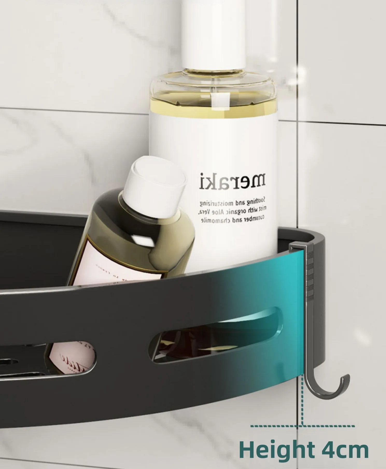 No-Drill Adhesive Waterproof & Rustproof Matte Black Shower Organizer (1-3 Pieces)