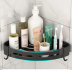 No-Drill Adhesive Waterproof & Rustproof Matte Black Shower Organizer (1-3 Pieces)
