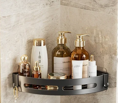 No-Drill Adhesive Waterproof & Rustproof Matte Black Shower Organizer (1-3 Pieces)