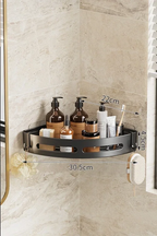 No-Drill Adhesive Waterproof & Rustproof Matte Black Shower Organizer (1-3 Pieces)