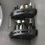 No-Drill Adhesive Waterproof & Rustproof Matte Black Shower Organizer (1-3 Pieces)