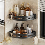 No-Drill Adhesive Waterproof & Rustproof Matte Black Shower Organizer (1-3 Pieces)