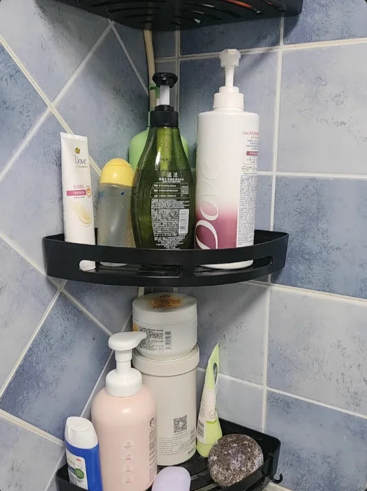 No-Drill Adhesive Waterproof & Rustproof Matte Black Shower Organizer (1-3 Pieces)