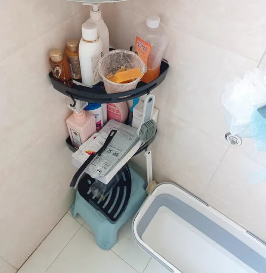 No-Drill Adhesive Waterproof & Rustproof Matte Black Shower Organizer (1-3 Pieces)
