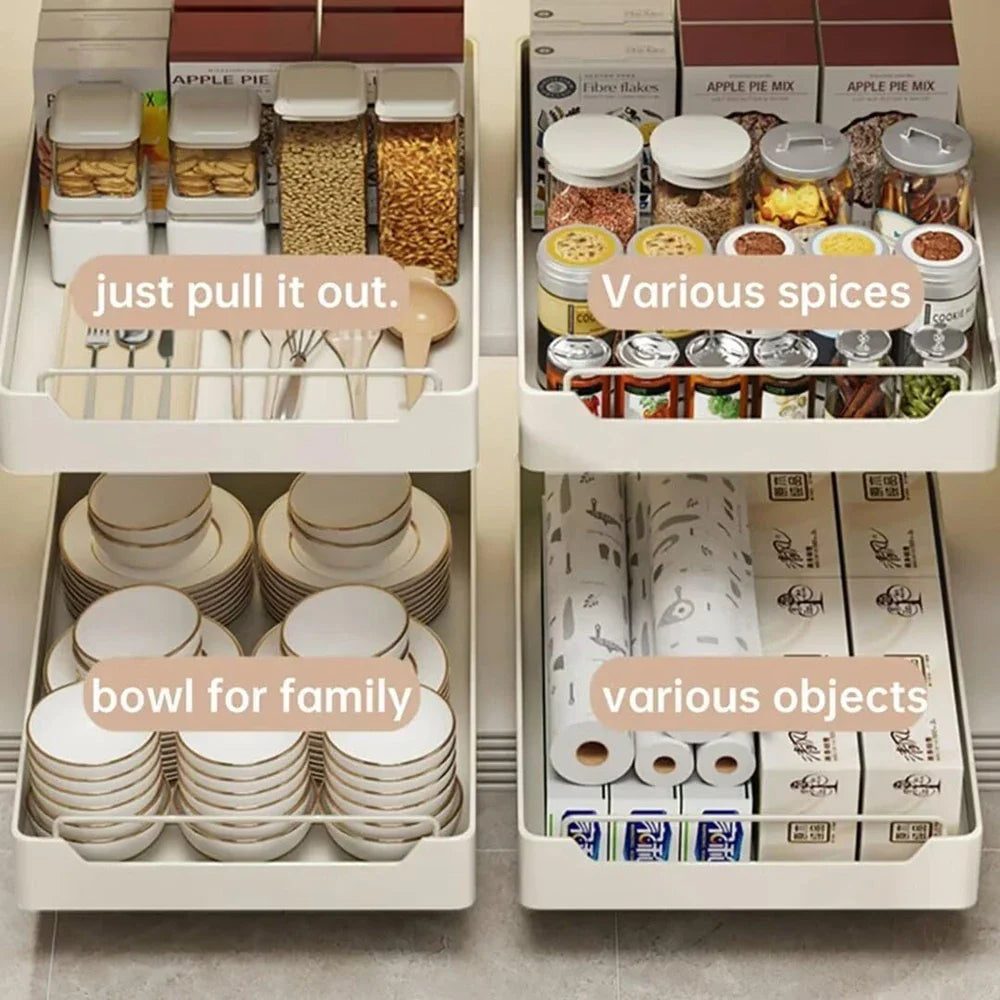 No-Drill Carbon Steel Pull-Out Cabinet Organizer
