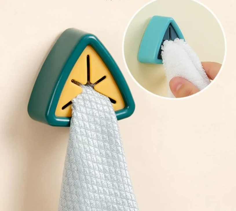 No-Drill One-Hand Silicone Grip Towel Hook (Residue-Free Adhesive)