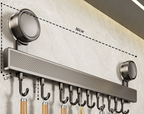 No-Drill Rust-Resistant Aluminum Kitchen Hook Rail