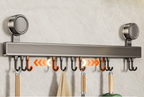 No-Drill Rust-Resistant Aluminum Kitchen Hook Rail