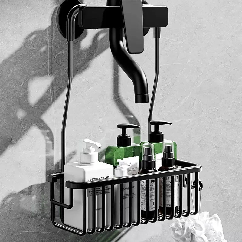 No-Drill Rustproof Aerospace-Grade Aluminum Shower Caddy (Adhesive Mount)