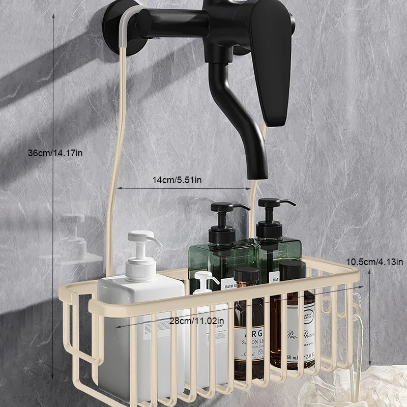 No-Drill Rustproof Aerospace-Grade Aluminum Shower Caddy (Adhesive Mount)