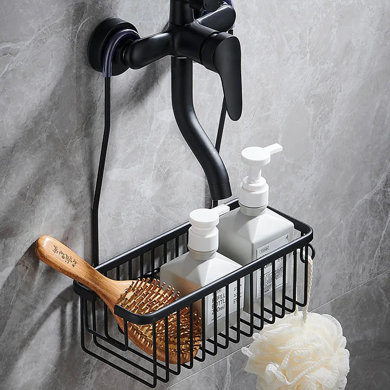No-Drill Rustproof Aerospace-Grade Aluminum Shower Caddy (Adhesive Mount)
