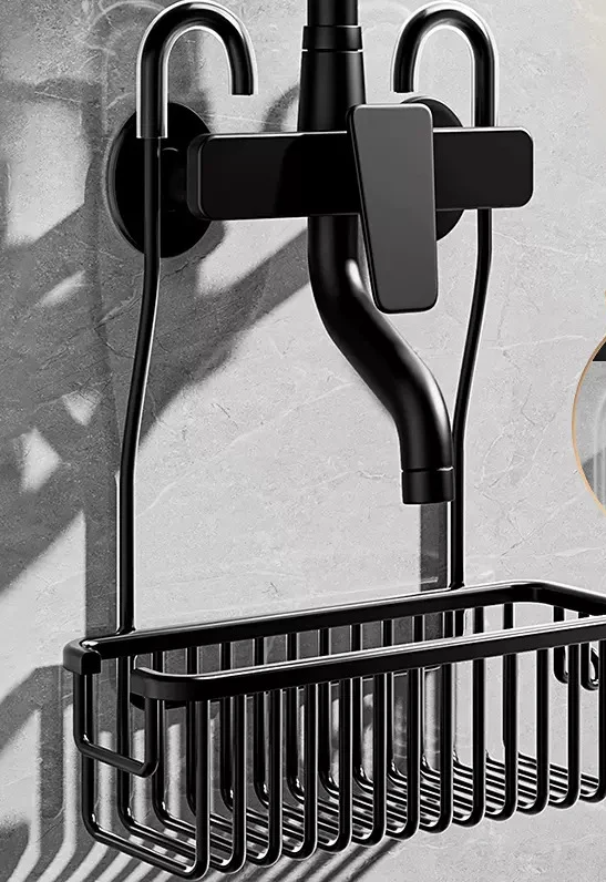 No-Drill Rustproof Aerospace-Grade Aluminum Shower Caddy (Adhesive Mount)