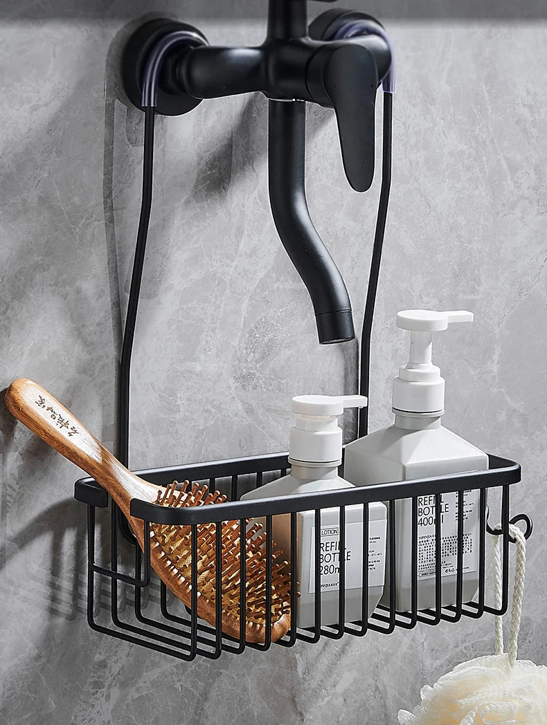 No-Drill Rustproof Aerospace-Grade Aluminum Shower Caddy (Adhesive Mount)