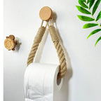No-Drill Self-Adhesive Braided Rope Towel & Toilet Paper Holder