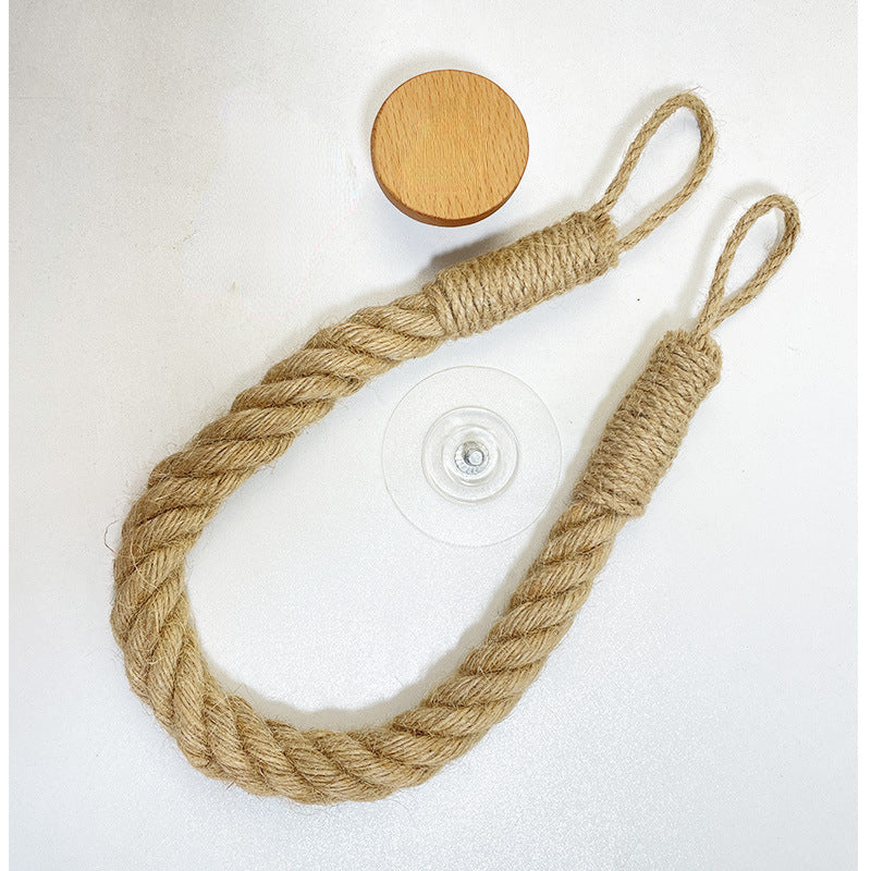 No-Drill Self-Adhesive Braided Rope Towel & Toilet Paper Holder