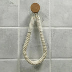 No-Drill Self-Adhesive Braided Rope Towel & Toilet Paper Holder