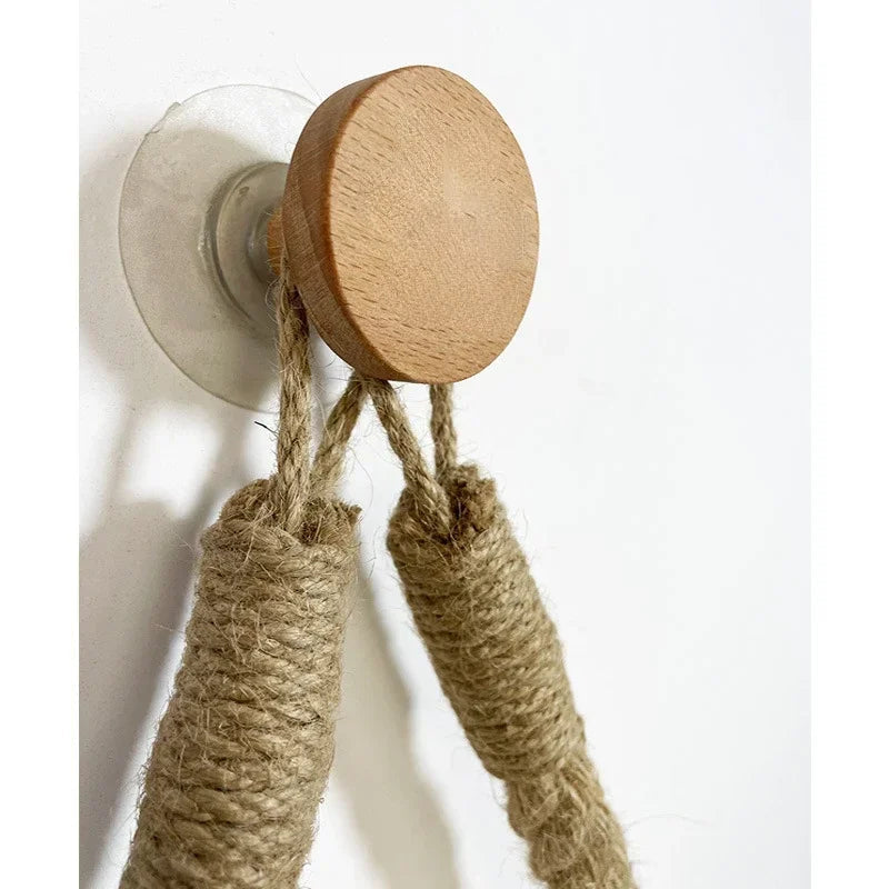 No-Drill Self-Adhesive Braided Rope Towel & Toilet Paper Holder