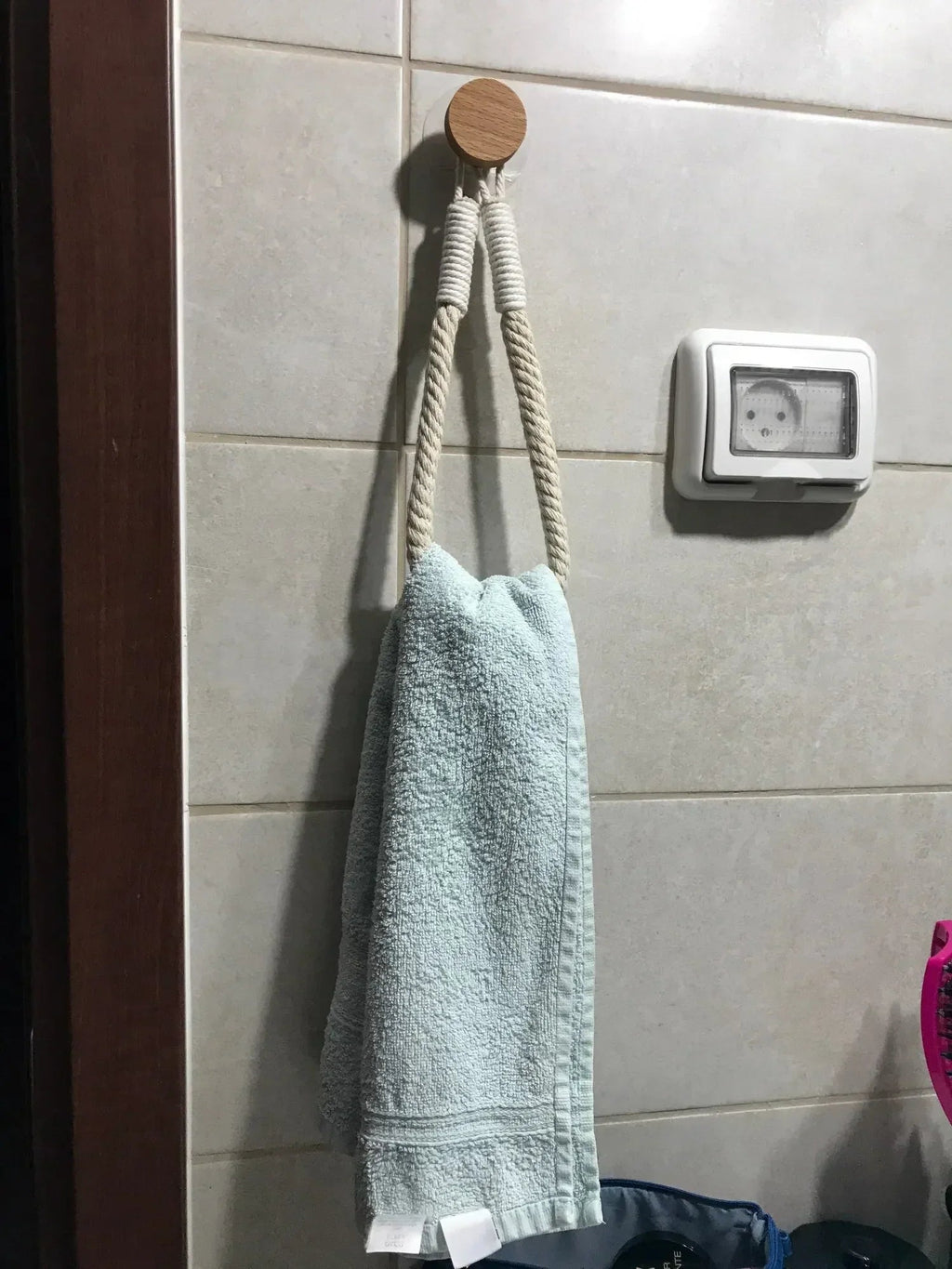 No-Drill Self-Adhesive Braided Rope Towel & Toilet Paper Holder
