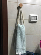 No-Drill Self-Adhesive Braided Rope Towel & Toilet Paper Holder