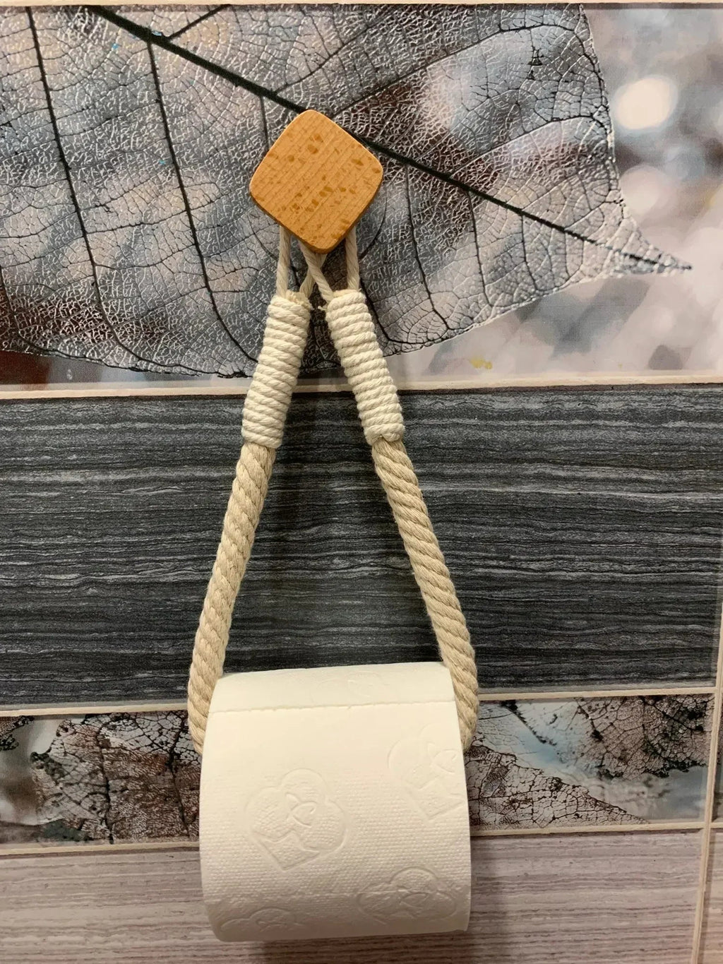 No-Drill Self-Adhesive Braided Rope Towel & Toilet Paper Holder